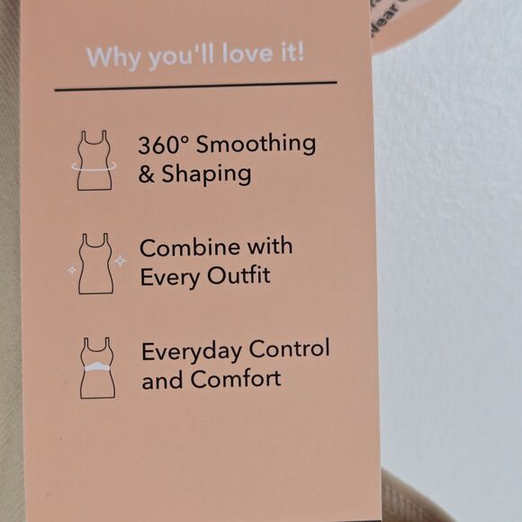 Shapermint Essentials Size XL All Day Every Day Scoop Neck Cami Beige NWT - Picture 6 of 7